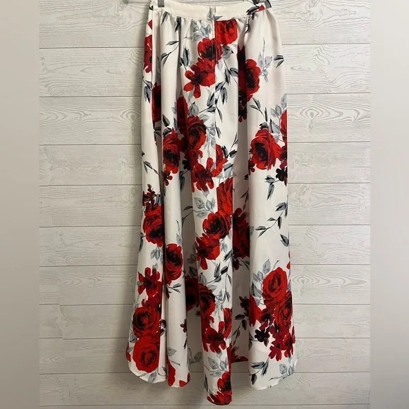 Speechless Women’s Red Floral High Front Long Back Skirt. Size 1 - Picture 3 of 6